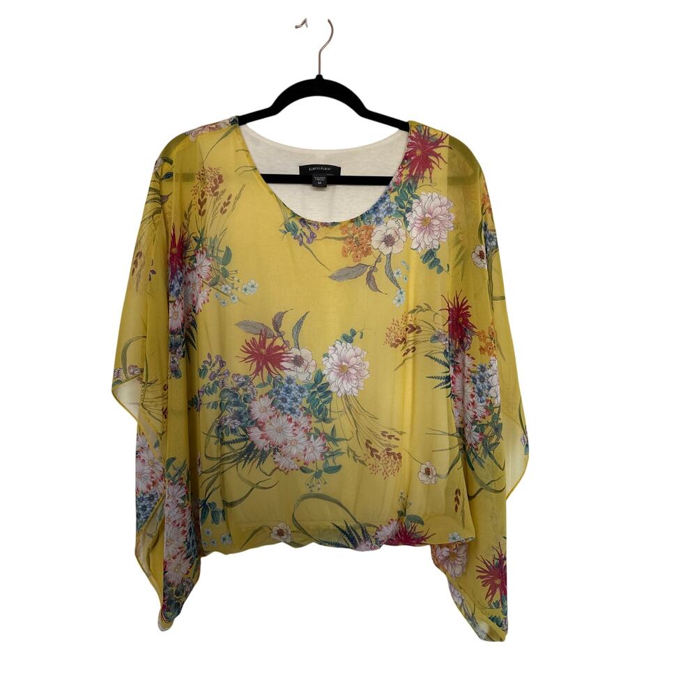 Karen Kane Amalfi Coast Blouson Scarf Blouse, M